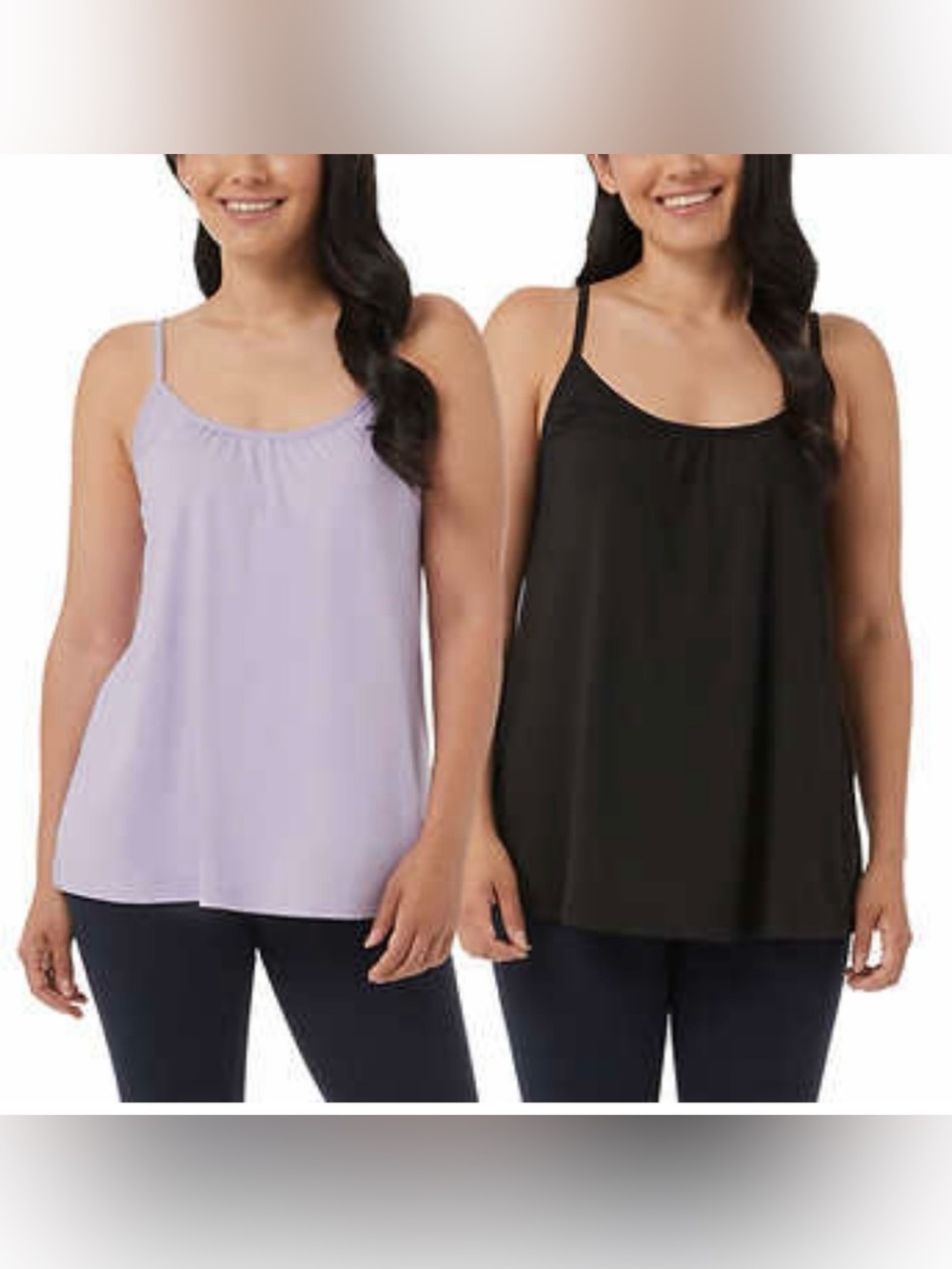 32 Degree Women’s 2-Pack Wire Free Build in Bra Stretch Top Camisole